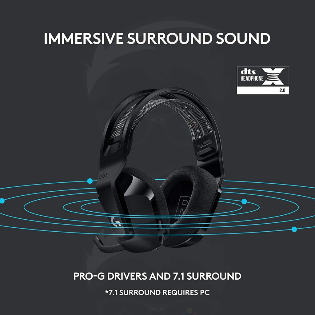 Logitech G733 Lightspeed Wireless Black Gaming Headset Logitech G733 Lightspeed Wireless Black Gaming Headset
